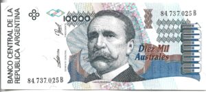 ARGENTINA 10.000 AUSTRALES SIN CIRCULAR