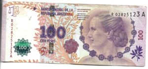 ARGENTINA 100 PESOS EVITA REPOSICIÓN LETRA A