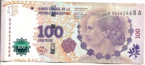 ARGENTINA 100 PESOS EVITA REPOSICIÓN LETRA A
