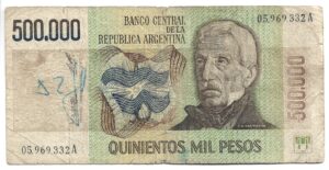 ARGENTINA 500.000 PESOS LEY 18.188