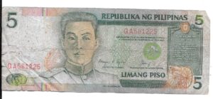 FILIPINAS 5 PESOS 1987