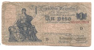 ARGENTINA 1 PESO 1918 CAJA DE CONVERSIÓN