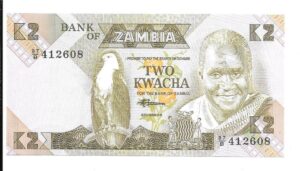 ZAMBIA 2 KWACHA 1987 SIN CIRCULAR