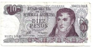 ARGENTINA 10 PESOS SIN LEYENDA