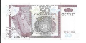 BURUNDI 50 FRANCOS 2005 SIN CIRCULAR