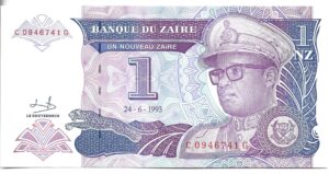 ZAIRE 1 ZAIRE 1993 SIN CIRCULAR