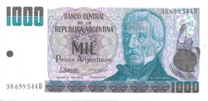 ARGENTINA 1000 PESOS ARGENTINOS SIN CIRCULAR