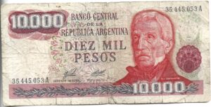 ARGENTINA 10.000 PESOS LEY 18.188 SERIE A
