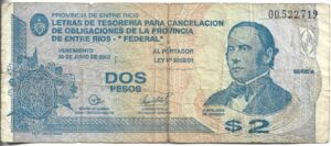 ARGENTINA 2 FEDERALES BONO ENTRE RÍOS
