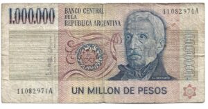 ARGENTINA 1.000.000 PESOS LEY 18.188 SERIE A