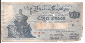 ARGENTINA 100 PESOS 1918 CAJA DE CONVERSIÓN