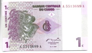 CONGO 1 CENTAVO 1997 SIN CIRCULAR
