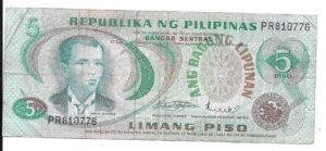 FILIPINAS 5 PESOS 1970