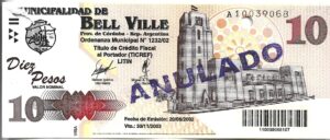 ARGENTINA MUNICIPALIDAD DE BELL VILLE 10 PESOS 2003