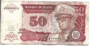 ZAIRE 50 ZAIRES 1993