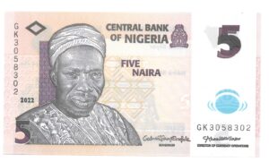 NIGERIA 5 NAIRA 2022 SIN CIRCULAR