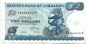ZIMBABWE 2 DÓLARES 1983