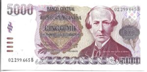 ARGENTINA 5000 PESOS ARGENTINOS RESELLADO SIN CIRCULAR