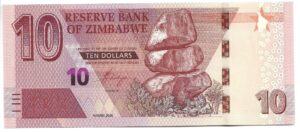 ZIMBABWE 10 DÓLARES 2020 SIN CIRCULAR