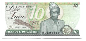 ZAIRE 10 ZAIRES 1985