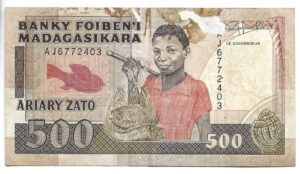 MADAGASCAR 500 FRANCOS 1988