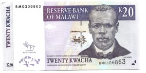 MALAWI 20 KWACHA 2009 SIN CIRCULAR