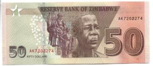 ZIMBABWE 50 DÓLARES 2020 SIN CIRCULAR