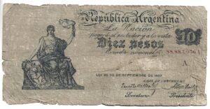 ARGENTINA 10 PESOS CAJA DE CONVERSIÓN