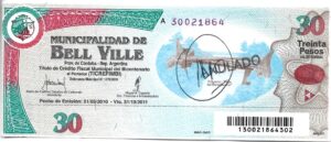 ARGENTINA MUNICIPALIDAD DE BELL VILLE 30 PESOS 2010