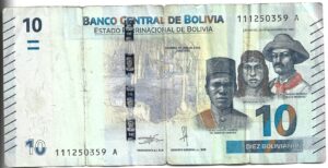 BOLIVIA 10 BOLIVIANOS 2018