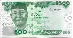 NIGERIA 500 NAIRA 2023 SIN CIRCULAR