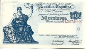 ARGENTINA 50 CENTAVOS PROGRESO 1942 SIN CIRCULAR