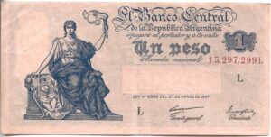ARGENTINA 1 PESO PROGRESO 1947