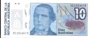 ARGENTINA 10 AUSTRALES SIN CIRCULAR
