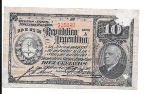 ARGENTINA 10 CENTAVOS FRACCIONARIOS 1891