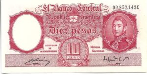 ARGENTINA 10 PESOS MONEDA NACIONAL SIN CIRCULAR
