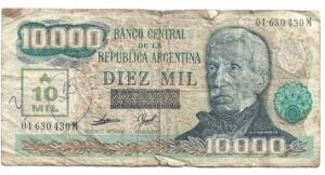 ARGENTINA 10.000 AUSTRALES TRANSITORIO