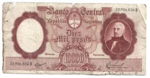 ARGENTINA 10.000 PESOS MONEDA NACIONAL