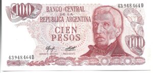 ARGENTINA 100 PESOS LEY SIN CIRCULAR