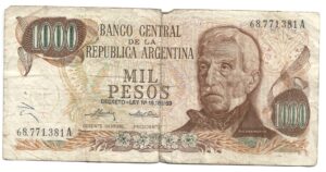 ARGENTINA 1000 PESOS LEY LEYENDA DECRETO LEY