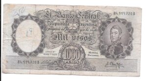ARGENTINA 1000 PESOS MONEDA NACIONAL SERIE B