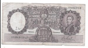 ARGENTINA 1000 PESOS MONEDA NACIONAL SERIE D