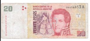 ARGENTINA 20 PESOS CONVERTIBLES CON LEYENDA