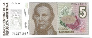 ARGENTINA 5 AUSTRALES SIN CIRCULAR
