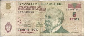 ARGENTINA BONO 5 PATACONES