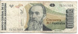 ARGENTINA 50.000 AUSTRALES