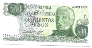 ARGENTINA 500 PESOS LEY SIN CIRCULAR