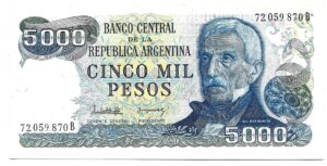 ARGENTINA 5000 PESOS LEY SIN CIRCULAR