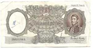 ARGENTINA 5000 PESOS MONEDA NACIONAL