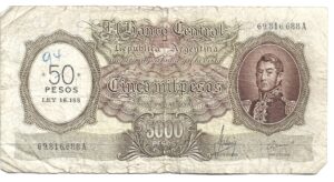 ARGENTINA 5000 PESOS MONEDA NACIONAL RESELLADO